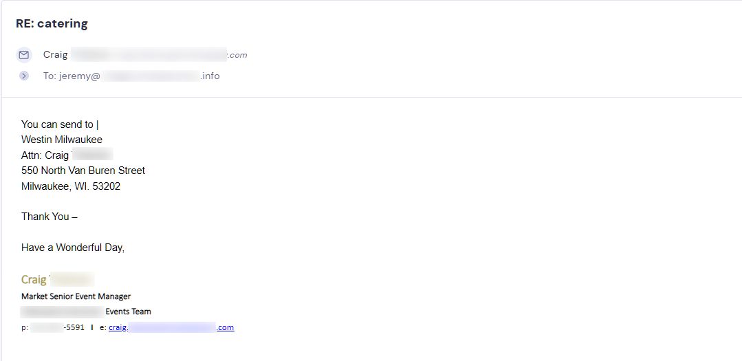 Retailer reply from CMJJ Gourmet